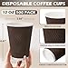 Clawsoff 12 oz Coffee Cups Disposable, 100 Count Insulated Paper Coffee Cups, Corrugated Ripple Wall Design Paper Cup, Hot Cold Drinking Cup for Party, Picnic, Travel, Business, Home