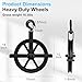 Aunocy Scaffolding Pulley Hoist, 12in Heavy Duty Wheel Block with Ball Bearings, 1000lbs Loading Lifting Cable Rope System for Construction Electric Lift