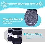Hundeschuhe Pfotenschutz Outdoor, 4 Stück Wasserdicht Hunde Schuhe mit Reflektierendem Klettverschluss, Verstellbarer Hundestiefel für Kleine Mittlere Große Hunde (Schwarz-Wasserdicht, 5)