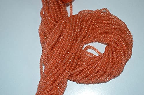 Quartz fraise micro facetté perles 3-4mm pour création bijoux DIY
