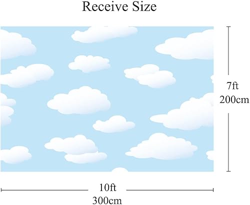 Miniatura 7 de Telón de fondo de nube blanca cielo azul para fiesta de cumpleaños, fondo de fotografía para niños, accesorios de estudio de fotografía de 8 x 6 pies