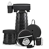 Prestige Outback 2025 Upgraded Collapsible Stool & 3-in-1 Cushioned Carry Bag, Adjustable Height Folding Stool, Telescopic Camping Chair Retractable Seat or Footrest for Outdoors & Travel, Max 620lbs