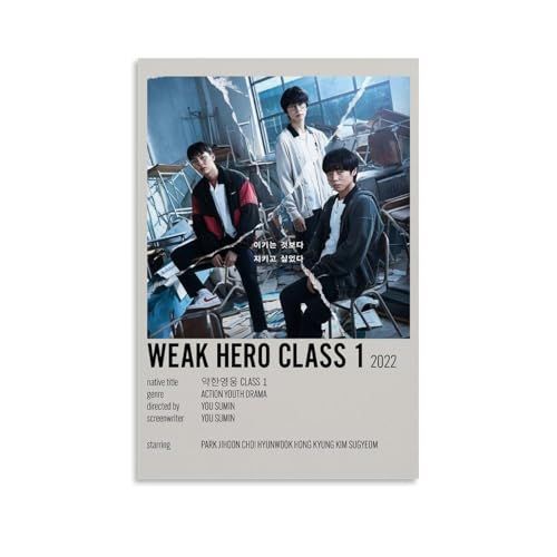 LIRAHRNNKA Poster decorativo su tela di debole eroe classe 1, decorazione artistica da parete moderna per soggiorno e camera da letto, 20 x 30 cm, senza cornice, stile