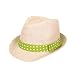 TrendsBlue Polka Dot Band Natural Fedora Straw Hat, Green