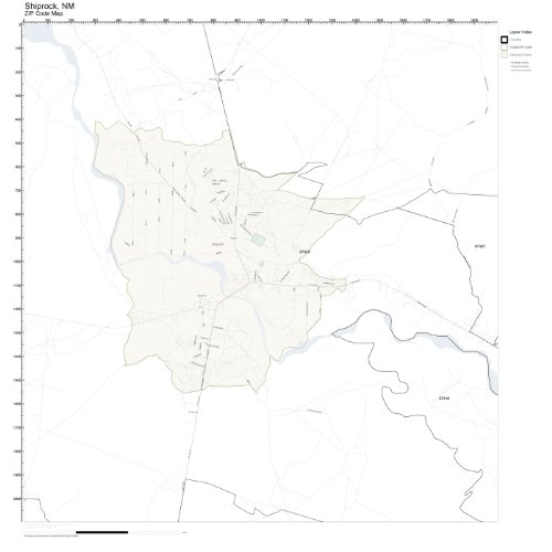 ZIP Code Wall Map of Shiprock, NM ZIP Code Map Laminated