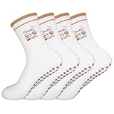 QBEJIME 2 Paires Chaussettes Antidérapantes Femme,Chaussettes Pilates Femme, Reformer Pil...