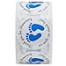 Hybsk 1.5 Inch Round Baby Shower Stickers, Thank You for Showering Us with So Much Love Blue Foot Print Total 500 Labels Per Roll (Blue Footprint)