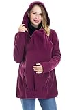 Xhwyf Baby-Trägerjacke 2 in 1 Wolle-Reißverschluss Känguru-Mutterschaftshacker (Color : 2, Size : 8-10)