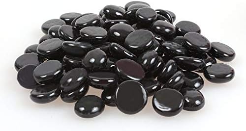 High Luster Reflective Fire Glass Gravel,Fire Gems,Fire Drops,Fire Glass Pebbles Stones Beads Chips for Fire Pit Fish Tank Aquarium Succulent Garden Decoration,17-19mm,335g/0.78lb (Dark Amber)