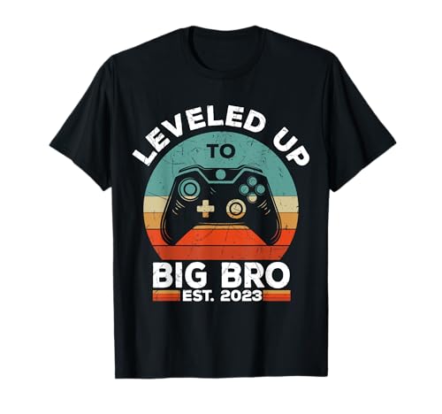 Leveled Up To Big Brother Est 2023 Promoted To Big Bro T-Shirt