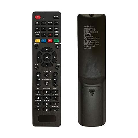 Universal Remote Control-Simple Settings Required. Universal Remote for Sanyo,JVC,TCL,Hitachi,Vestel,Vizio,Toshiba,Haier,Samsung,LG,Sony,Smart TV Cover