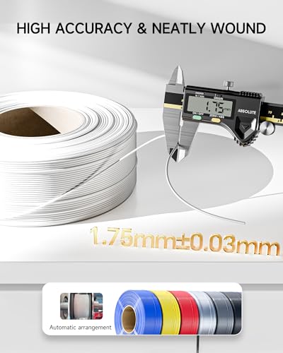 Image of Creality PETG Filament Refill 1.75mm 3D Printer Filament, 2kg (4.4lb) Refilament for Bambu Lab Reusable Spool, Dimensional Accuracy ±0.03mm, Black+White