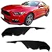 IKON MOTORSPORTS Front Bumper Vent Winglets Compatible with 2015-2017 Ford Mustang, MD Style Gloss Black, Fog Light Lamp Splitters Canard Trim