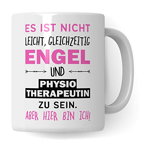 Tasse Physiotherapeutin, Geschenke Physiotherapeuten, Physiotherapie Kaffeetasse Geschenkidee, Kaffeebecher Physio Praxis Krankengymnastin Geschenk Physiotherapeut Frauen Becher (Weiß/Rosa)
