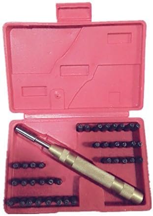Inton 39pc Steel Metal Hand Letter & Number Steel Stamp Die Punch Set for Metal Leather in Case