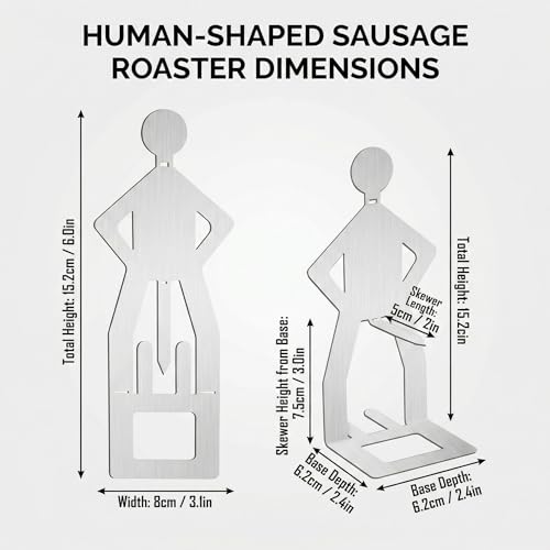 4 Stück Grillwursthalter Aus Edelstahl, Grill Geschenke für Männer, Kreativer Stehender Mann Wurst Grillständer, Wurster Grillzubehör, Witzige Geschenke Hot Dog BBQ Tools Für Outdoor Kochzubehör
