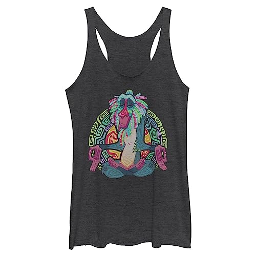 Disney Junior's Lion King Freaky Rafiki Tri-Blend Racerback Layering Tank, Black Heather, XX-Large