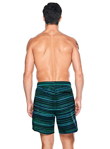 Reebok Men's Swimwear 9" Volley Horizon Microfiber Upf 50+ Athletic Swim Shorts Bathing Suit Trunks, Neon Lime, Medium #TOP5