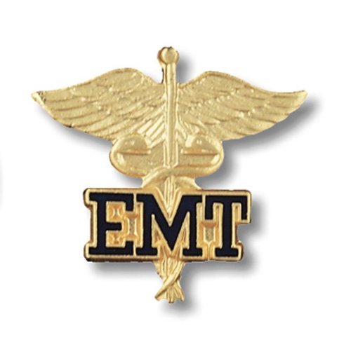 EMI EMT (Emergency Medical Technician) Letters on Caduceus Emblem Pin Lapel