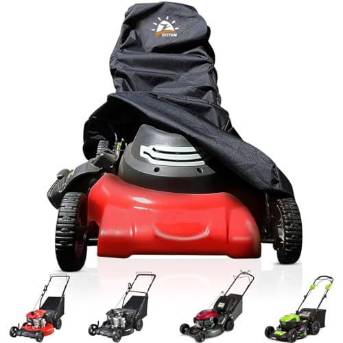 Zettum Rasenmäher Abdeckung, Abdeckhaube für Rasentraktor 600D Oxford PU Beschichtung Heavy Duty & Wasserdicht Rasenmäher Schutzhülle