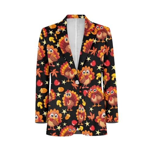 Men's Casual Blazer Long Sleeve Suit Jackets Sports Coats One Button Business Jacket with 2 Pocket Size XS-5XL