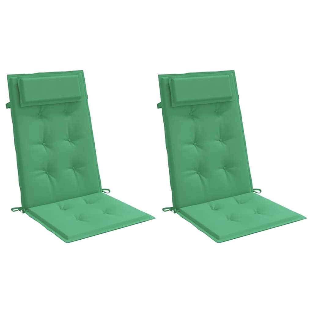 vidaXL Cuscini per Sedia con Schienale Alto 2 pz Verde Tessuto Oxford
