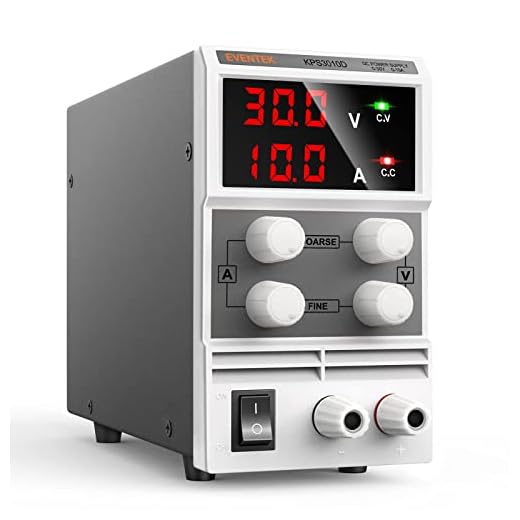Eventek Alimentation de laboratoire, Fuentes de Alimentacion Regulables DC 0-30V / 0-10A Regulable Digital Ajustable Transformador, para Laboratorio, Reparación General