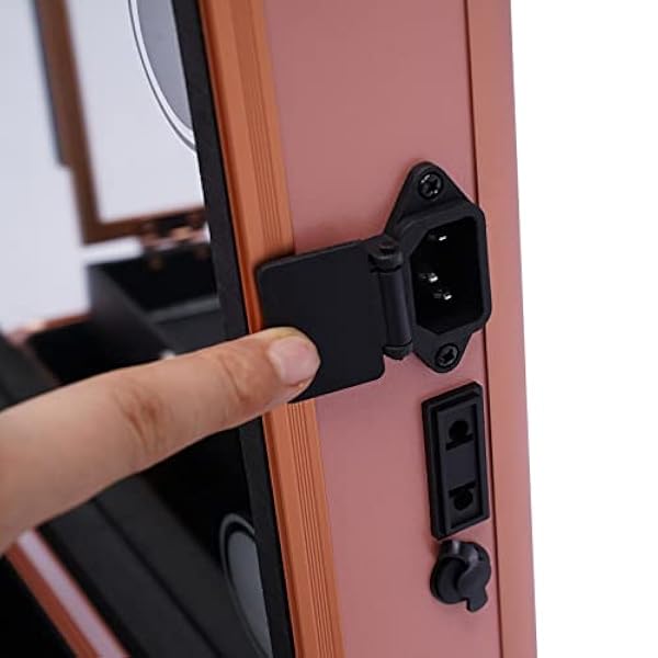 Valigetta per trucchi, trolley regolabile, per trucchi, cosmetici, da tavolo, con 4 luci a LED, Nero , Trolley per cosmetici