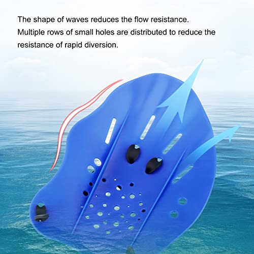 Gasher Contoured Swim Hand Paddles Swimming Training Paddles With Adjustable Straps Swimming Fins Blue #TOP3