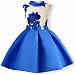AYOMIS Baby Girl Dress Party Wedding Flower Dresses Sleeve Gowns(Blue,3-4Y)