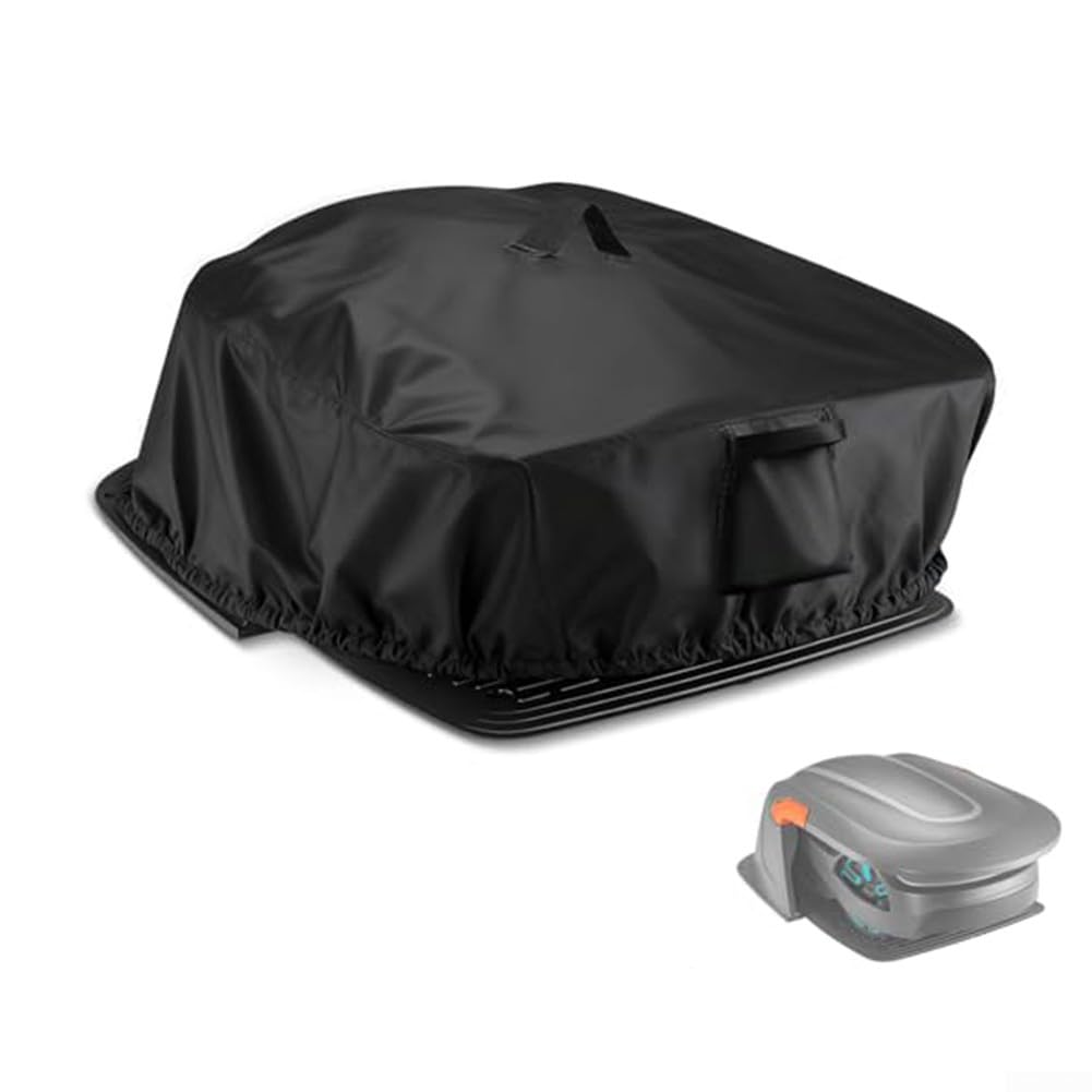 KHIronHive Robotic Lawn Mower Cover, 210D/420D/600D Oxford Fabric Waterproof Protective Case With Drawstring And Handle, All-Weather Dustproof Shield For Garden Robots, 78X56x36cm(210D)