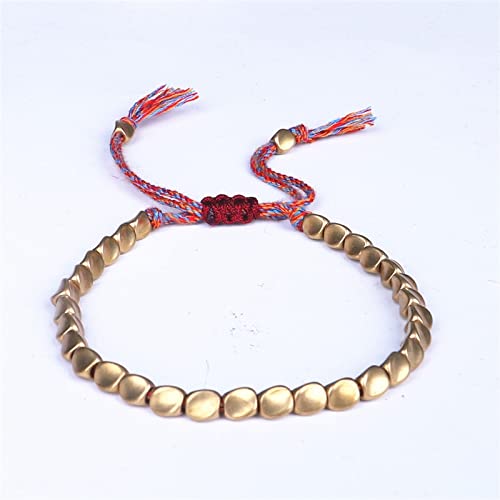 Handmade Tibetan Buddhist Braided Cotton Copper Beads Lucky Rope Bracelet For Women Men Thread Bracelets #TOP3