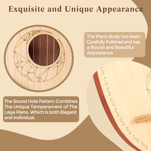 image for VANPHY Lyre Harp 16 Strings Mahogany Body Metal String for Beginner Ha