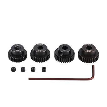 RC Motor Pinion Gear, 29T 30T 31T 32T4Pcs 48DP 5mm Shaft Hole Motor Pinion Gears Fit for Monster 1:10 Scale RC Truck