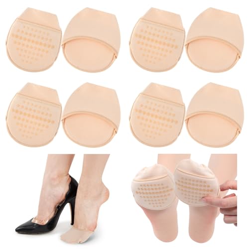 Abeillo 4 pares de meias femininas com enchimento, meias invisíveis com almofada de esponja, forro d