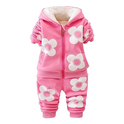 Uwdiohq Sale Angebote Kleinkind Mädchen Set/Winter Plüsch Blumen Druck Kapuze Reißverschluss Mantel Hosen Party Geburtstag Schule Jogginganzug Mädchen 98 Kleider Für Mädch Sale Angebote Bestellung