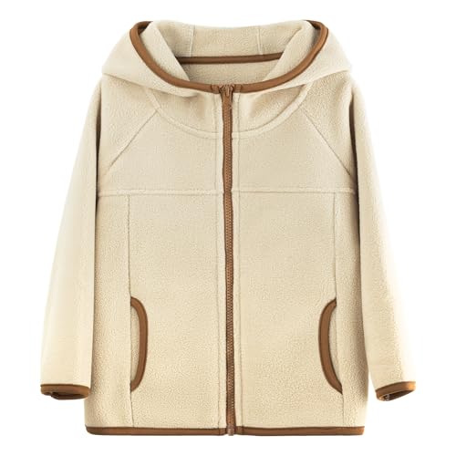 Manteau beige clair zippé pour protéger les enfants du froid