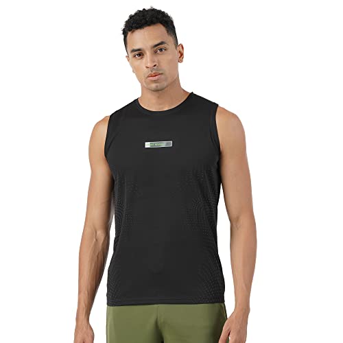 Image of PUMP'D Men's Sleeveless Tank Top for Gym -Placement Print, DryTech, Anti-Odor, Lightweight, Soft Seams, UV Protect