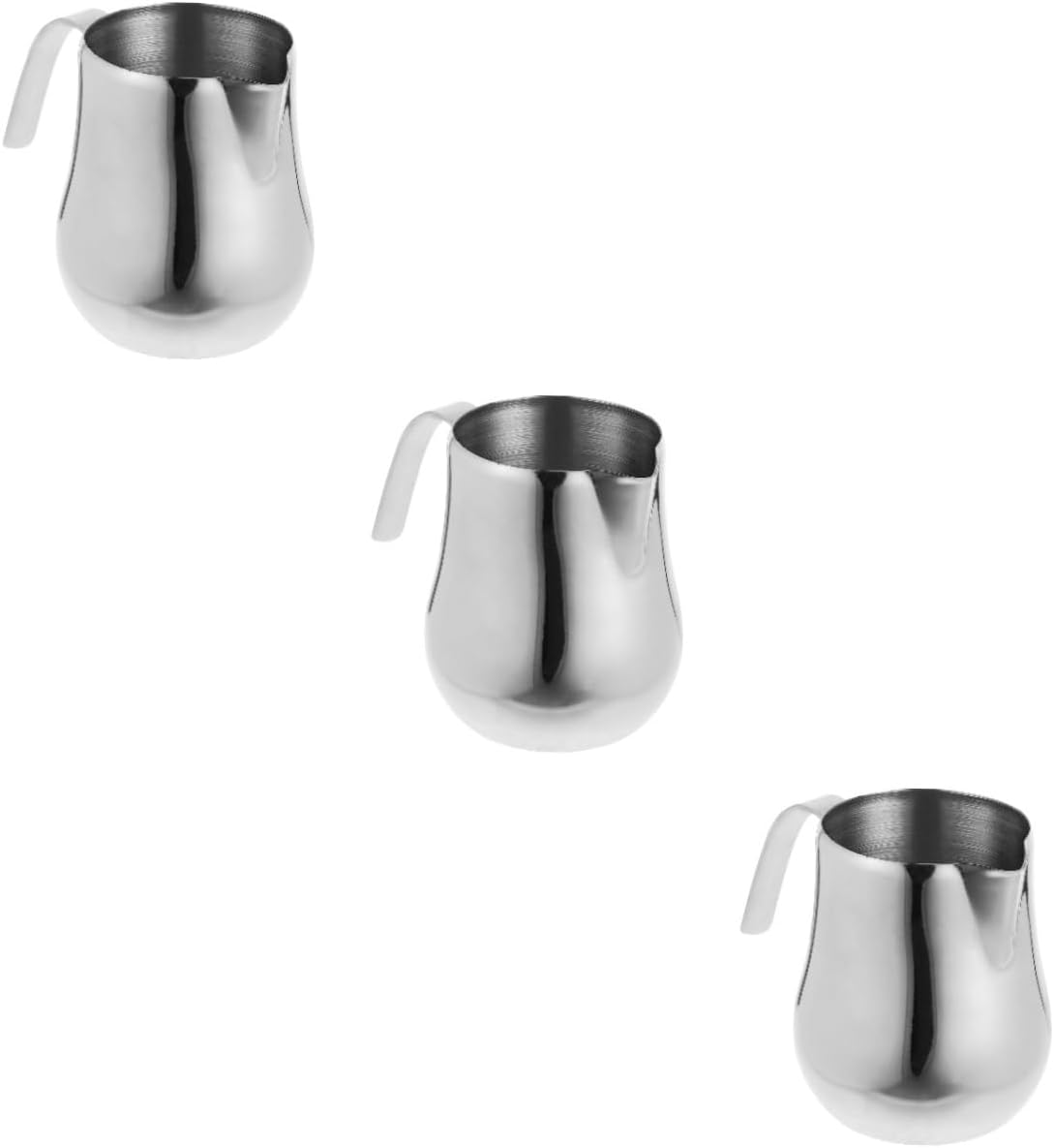 Alipis 3pcs Stainless Steel Frothing Pitcher Espresso Steaming Jug for Latte Art Smooth Spout Design Easy to Clean for Coffee