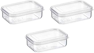 (Set of 3) Micro Clear 13oz Kitchen Pantry Food Storage Container Set with Lid, Shatterproof, BPA Free, Dishwasher, Microwave Safe Canister, Fridge Refrigerator Organizer, Made in Japan