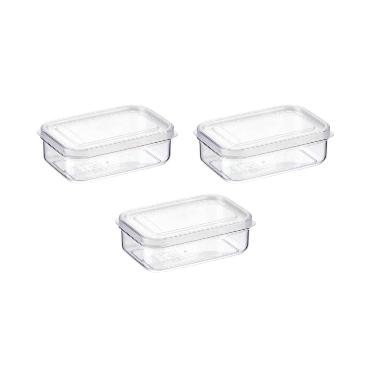 (Set of 3) Micro Clear 13oz Kitchen Pantry Food Storage Container Set with Lid, Shatterproof, BPA Free, Dishwasher, Microwave Safe Canister, Fridge Refrigerator Organizer, Made in Japan