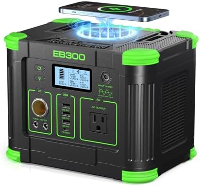 GRECELL 300W Portable Power Station 288Wh Solar Generator with USBC PD 60W, 110V Outlet Perfect for Camping, Outdoor Trips, Home Backup & Travel