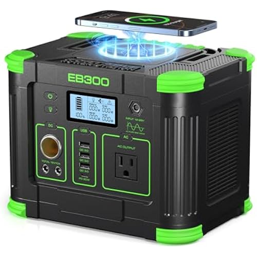 GRECELL 300W Portable Power Station 288Wh Solar Generator with USBC PD 60W, 110V Outlet Perfect for Camping, Outdoor Trips, Home Backup & Travel