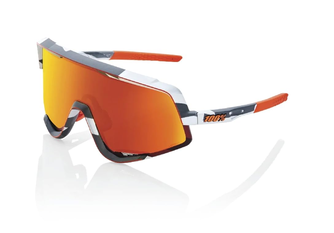 100% Glendale Sport Performance Cycling Sunglasses (Soft Tact Grey Camo - HiPER Red Multilayer Lens)
