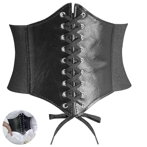 YUGUOLAN Corset Halloween, Corset Belt, Corset Pirate, Korsettgürtel, Damen Elastischen Korsett, Retro Leder Corsage Frauen, Für Halloween Partys Und Andere Events Bestens Geeignet (Schwarz) YUGUOLAN Corset Halloween, Corset Belt, Corset Pirate, Korsettgürtel, Damen Elastischen Korsett, Retro Leder Corsage Frauen, Für Halloween Partys Und Andere Events Bestens Geeignet (Schwarz)