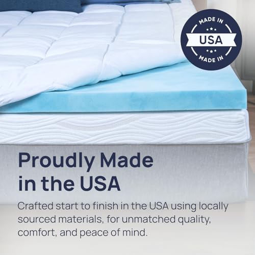 Sure2Sleep Gel Swirl Memory Foam Mattress Topper - 3 Inch, Pressure Relieving, Cooling Comfort - Made in The USA & CertiPUR-US Certified - Softens Firm Beds and Extends Mattress Life - Twin Size by Sure2Sleep - Used condition - Image 4
