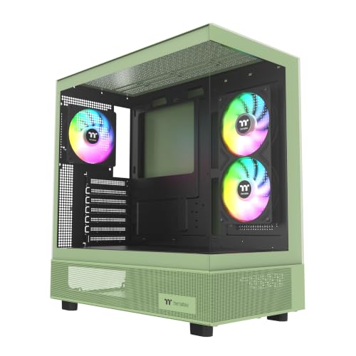 Image of Thermaltake View 270 Plus SR TG ARGB; Mid Tower Chassis; 1xSF240 ARGB PWM Reverse Fan 1xSF120 ARGB PWM Fan; 360mm Radiator Support; 420mm GPU Clearance; Matcha Green; CA-1Y7-00MEWN-06