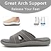 KuaiLu Womens Fashion Orthotic Slides Ladies Lightweight Athletic Yoga Mat Walking Sandals Slip On Thick Cushion Recovery Slippers Sandles Comfortable Plantar Fasciitis Arch Support Grey Size 8