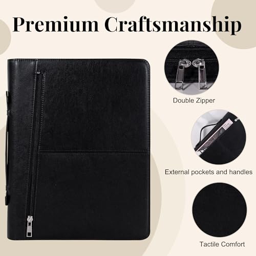 Porte-documents en cuir anti-perte avec fermeture éclair pour sécuriser vos contrats et CV
