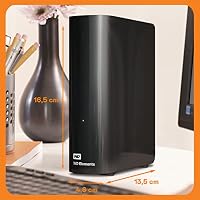 WD Elements Desktop-Speicher 16 TB (Desktop-Speicher USB 3.0-kompatibel, Zusatzspeicher für Fotos, Musik, Videos und alle anderen Dateien, stoßfest) Schwarz – Ansicht 2